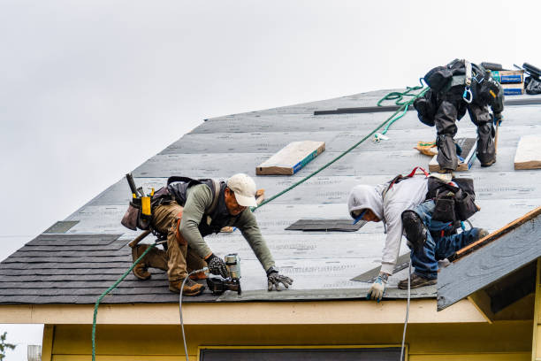 Professional Gutter Installation technician working in Utica, OH
